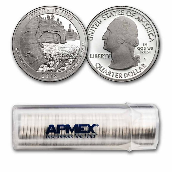 2018-S ATB Quarter Apostle Island 40-Coin Roll Proof (Silver)