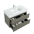 thumbnail image 4 of 36" Gray Bathroom Vanity with Sink, Large Storage Wall Mounted Floating Bathroom Vanity for Modern Bathroom, One-Piece White Sink Basin Without Drain and Faucet, Pre-assembled, 4 of 9