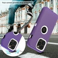 thumbnail image 4 of Xhy for iPhone 15 Case with Privacy Screen Protector and Belt Clip Holster Military Grade Heavy Duty Protection 3 in 1 Shockproof Armor Rugged Durable iPhone 15 6.1 inch 2023 Phone - Purple+White, 4 of 10