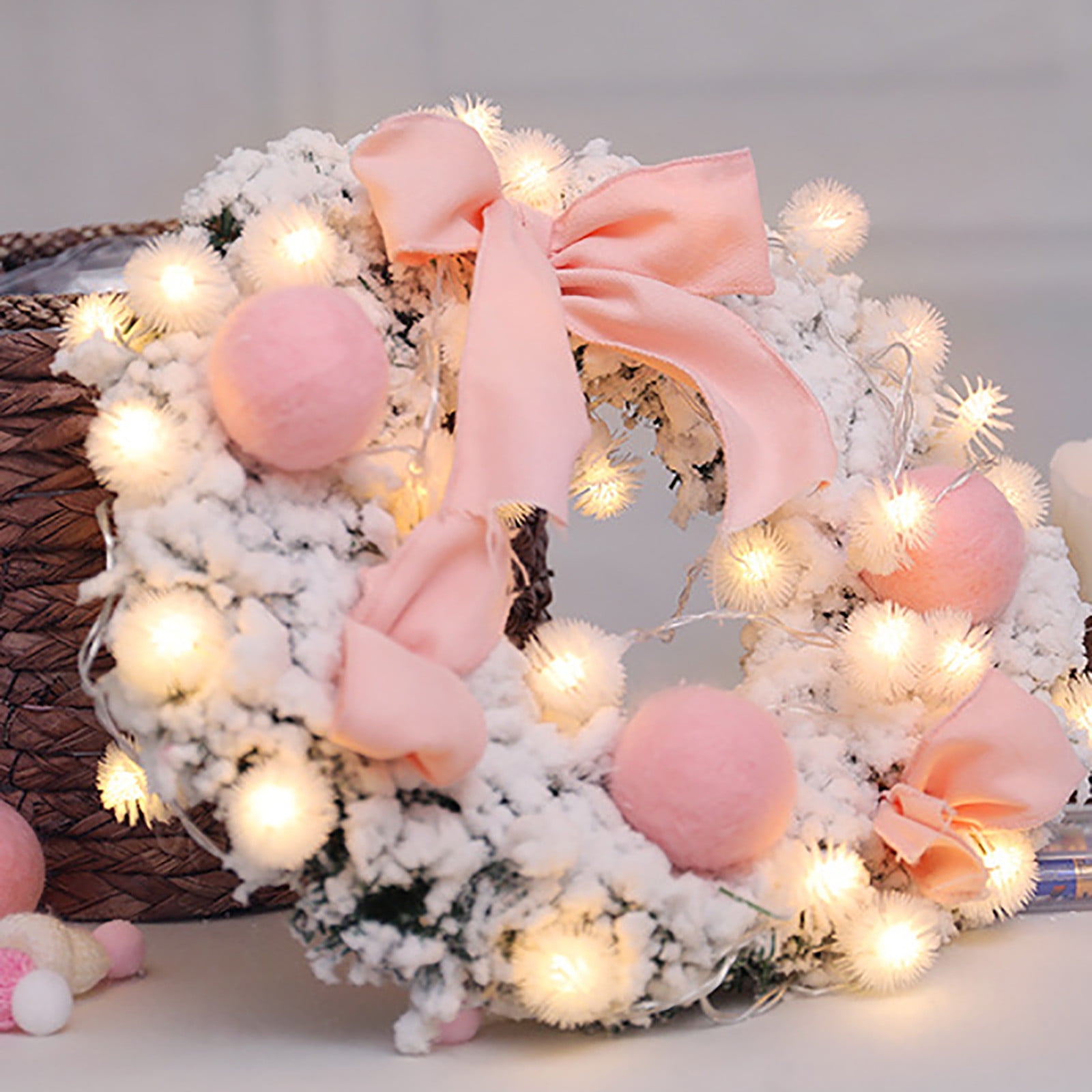 Pink Christmas Garland Celebration Mini Desktop Decoration Colored