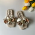 thumbnail image 2 of ZACPNCV Girl's Bow Slip on Slippers Open Toe Braided Slides Flat Sandals White 3-4 Years, 2 of 4