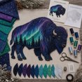 thumbnail image 3 of Animal Patchwork DIY Kit, Night Scene Fabric Sewing Craft Set, Quilted Wall Hanging Project, Beginner Friendly Home Decor Craft Gift, 3 of 7