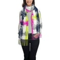 thumbnail image 2 of ZNDUO Cartoon Graffiti Stripe Pattern Pashmina Shawls，Wraps Winter Warm Soft Scarf for Women, 2 of 8