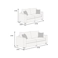 thumbnail image 3 of Poundex Ivory Corduroy Sofa Loveseat Set with Foam Cushions, 3 of 3