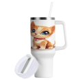 thumbnail image 2 of 40 Oz Car Handle Water Bottle Water Cup Water Bottle Water Jug Coffee Cup Travel Water Bottle Dog and Cat Friends, 2 of 8