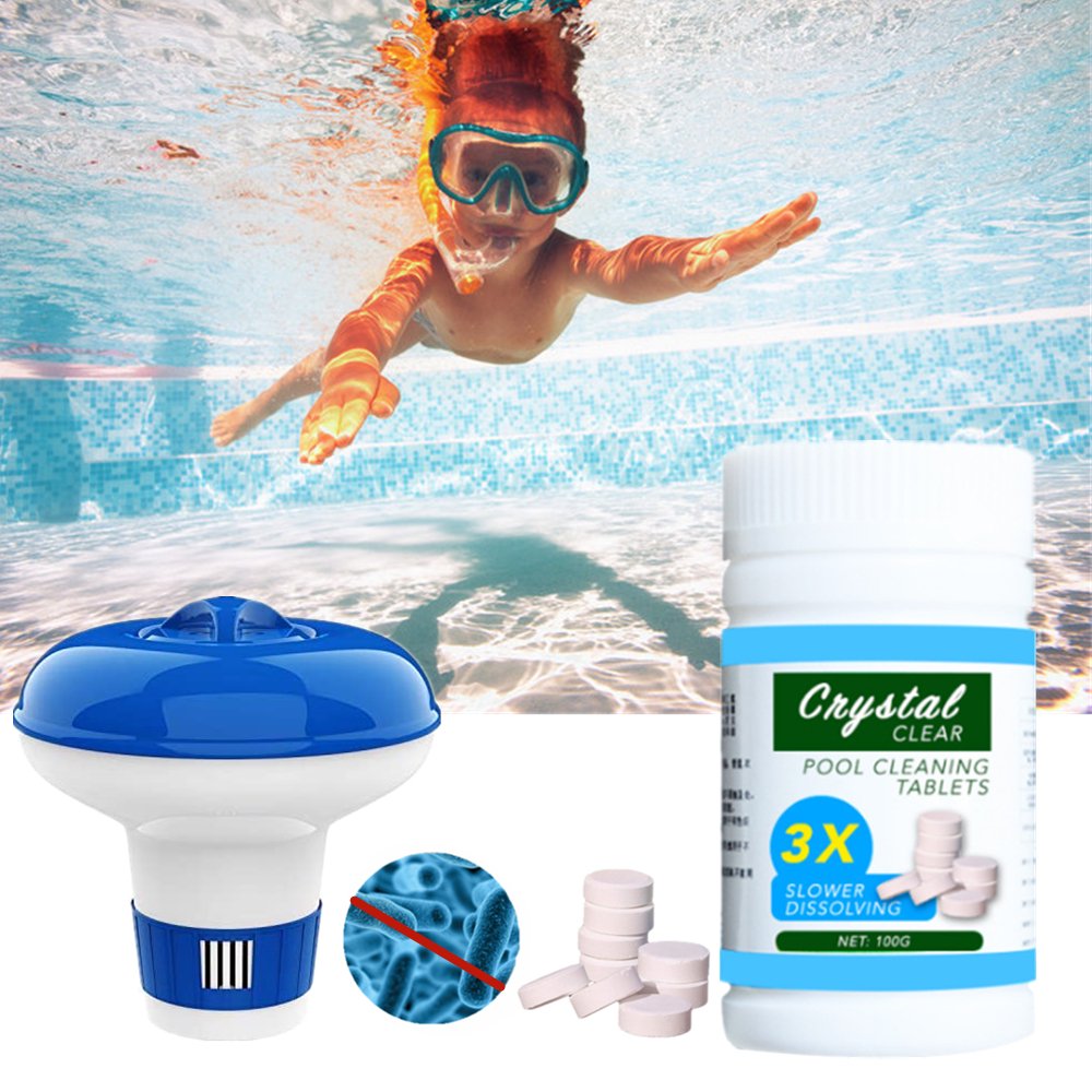 Pool Chlorine Tablets with Floating Chlorine Dispenser 100g Walmart