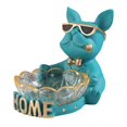 thumbnail image 2 of Caja de almacenamiento de estatua de perro moderna, figurita de dulces, artículos diversos, escultura de resina, bandeja organizadora de llaves para Verde Macarena Estatua de resina, 2 of 6