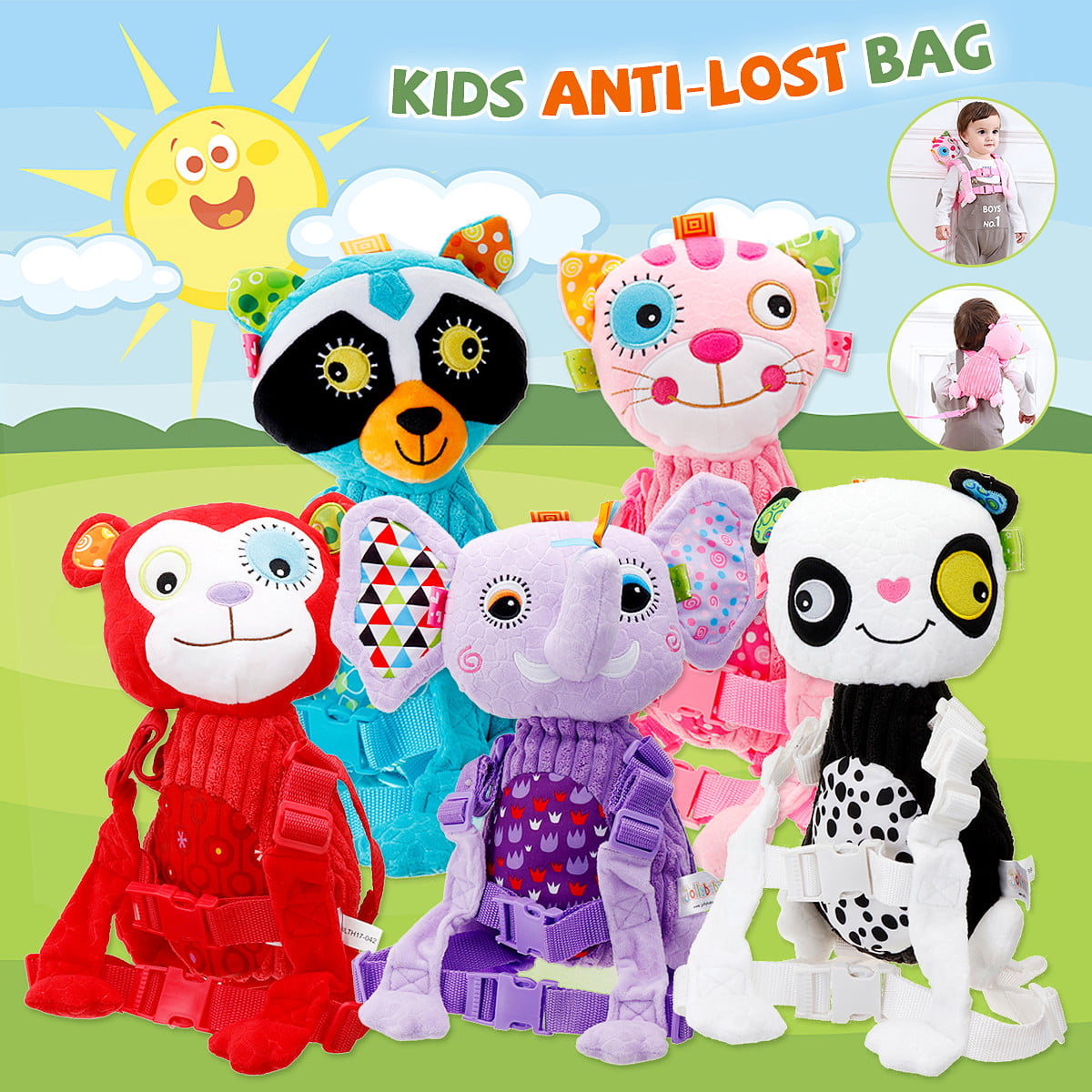 Kids Toddler Dog Doll Backpack Safety Anti-lost Harness w Leash NEW 