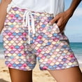 thumbnail image 3 of Beach Shorts for Women 2026 Summer Casual Lightweight Relaxed Fit Elastic Waist Swim Shorts with Pockets, 3 of 5