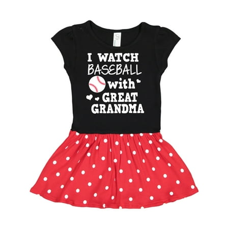 

Inktastic I Watch Baseball with My Great Grandma Gift Toddler Girl Dress