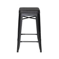 thumbnail image 2 of Hank Graphite Gray Metal and Faux Leather Bar Stool, 2 of 6