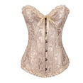 thumbnail image 1 of GRACE1 Mujeres Modelador de cintura Gótico Satén Brocado Stays Corset Corsé Bustier Top Top con cordones Sexy Vestidos elegantes Cincher de entrenamiento de cintura Overbust deshuesado/Multicolorpangj, 1 of 4
