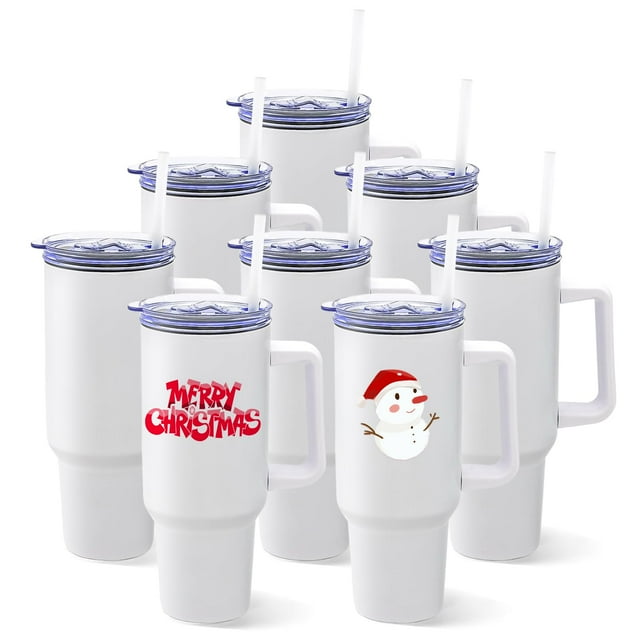 Juego de 8 vasos térmicos YOUKE OLA de 1,2 L de acero inoxidable con asa