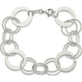 thumbnail image 4 of Sterling Silver Polished And Textured Circle Link Bracelet (7.5 X 19) Made In India qg3327-7.5, 4 of 5