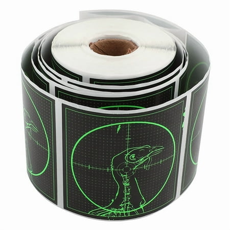 7.5x7.8cm Fluorescent Green & Black Turkey Splatter Target Stickers Adhesive 250 Stickers per Roll High Visibility Shooting Targets