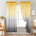 thumbnail image 6 of Gumesh Yellow Sheer Curtains - Gradient Semi Voile Grommet Top Window Curtains for Bedroom and Living Room, 52 x 84 Inches Long, 6 of 6