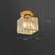 thumbnail image 3 of Lámpara de techo de cristal LED moderna de lujo, accesorio cuadrado dorado para balcón, pasillo y pasillo, 3 of 5