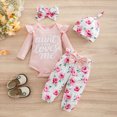 thumbnail image 3 of Baby Girl Clothes 0 3 6 Months Letter My Aunt Is Cooler Than My Dad Print Long Sleeve Ruffle Romper and Floral Pant Headband Sets Cute Baby Girl Winter Clothes, 3 of 7