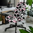 thumbnail image 2 of HELLHERO Cow Print Office Chair Covers Stretchable Decorative Gaming Chairs Slipcover Standard Size Desk Chair Cover Washable Pink, 2 of 7