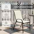 thumbnail image 5 of Outsunny 3 Pieces Outdoor Bistro Set, Patio Furniture with Stackable Chairs and Glass Table, High Back Small Patio Set for Balcony, Porch, Beige, 5 of 9
