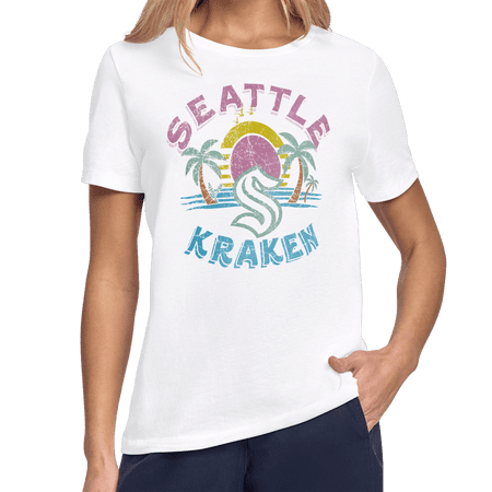 Women s Starter White Seattle Kraken Tonal Beach T-Shirt