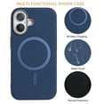 thumbnail image 2 of for iPhone 14 Strong Magnetic Case Compatible with Mag-Safe, Luxury Elegant PU Leather TPU Bumper Shockproof Protective Slim Magnetic Phone Cover for iPhone 14, Darkblue, 2 of 6