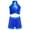 Blue, variant on Girl's Street Dancing Outfits Sparkle Crop Top with Shorts Hip Hop Jazz Dance Clothes Cheerleading Uniform Hot Pink 6