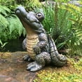 thumbnail image 6 of Homestyles Toad Hollow Standing Gator Home & Garden Alligator Beach Garden Statue, 6 of 6
