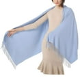 thumbnail image 3 of ZQUUVOU Women's Scarf Shawl Long Shawl Winter Warm Large Tassel Scarf Pashmina Shawl Wraps for Wedding Evening Dress Shawl Sky Blue, 3 of 4
