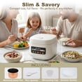 thumbnail image 3 of Bluebow Digital Rice Cooker, 8-Cup 5.3QT Rice Maker, 8-in-1 Smart Multi-Cooker, 24-Hour Timer & Keep Warm, Non-Stick Inner Pot, White, 3 of 7
