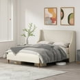 thumbnail image 2 of Queen Size Bed Frame, Platform Bed Frame with Upholstered Headboard, Modern Deluxe Wingback, Wood Slat Support, Mattress Foundation, 2 of 8