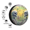 thumbnail image 4 of Salouo Flower Butterfly Skull Couple Print Spare Tire Cover 14-17 inch Spare Tire Protector Universal Tough Tire Wheel Cover for Trailer SUV and Truck-15 inch, 4 of 6