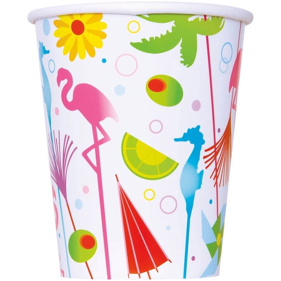 9oz Paper Summer Cocktail Cups, 8ct