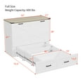 thumbnail image 5 of Bellemave Full Size Farmhouse Murphy Bed Frame with Charging Station and Storage Drawer Foldable Cabinet Platform Bed for Guest Room or Home Office (Full Size, Antique White), 5 of 11