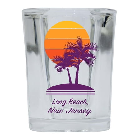 

Long Beach Souvenir 2 Ounce Square Shot Glass Palm Design 4-Pack