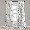 thumbnail image 5 of Ambesonne Birds Curtains, Nautical Cartoon Elements, Pair of 28"x95", Multicolor, 5 of 5