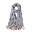 thumbnail image 2 of Bufanda Pashmina Unisex De Otoño E Invierno, Chales Informales De Color Sólido, Bufanda Cálida Con Borlas Para Oficina, Avión Y Restaurante Advancent AP006881-09, 2 of 4