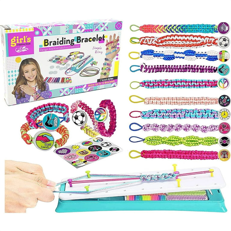 Friendship Bracelet Making Kit For Kids Gift,DIY Girls Colorful Elastic  Bracelet Making Set 