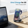 thumbnail image 4 of Wireless Charger for Samsung, 3 in 1 Charging Station, 15W Fast Charging Stand for Galaxy S26 Ultra S25 S24, Watch Charger for Watch 8 7 6 5 4, Charging Dock for Galaxy Buds 3 2 pro, Black, 4 of 10