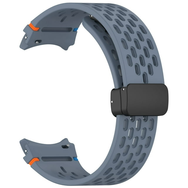BotaniNest 22MM FE Silicone Sports Watch Band With Fold Over Clasp Breathable Hole Design