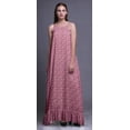 thumbnail image 3 of Bimba Light Pink2 Artistic Flower Nightwear For Women Printed Nightgown Spaghetti Strap Maxi Dress Sleepwear X-Large, 3 of 5