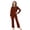 Orange, variant on Mgmyaa Breathable Cotton Plaid Pajama Set for Cool Weather, Crewneck Long Sleeve Top with Straight-Leg Pants for Unisex Kids 2-Piece Loungewear