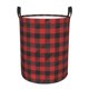 thumbnail image 1 of Fotbe Red Black Plaid Cesto de Ropa con Asas, Cesto Impermeable de Gran Capacidad, Bolsa de Lavado para Dormitorio, Cesto de Ropa con Ruedas y Asas-Small, 1 of 6