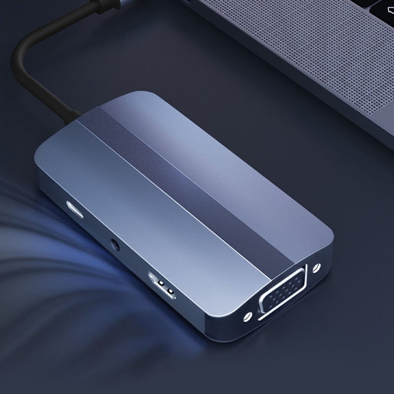7-in-1 USB C Hub USB Type C to USB 3.0 2.0 USB C PD VGA HD 3.5mm Audio Adapter