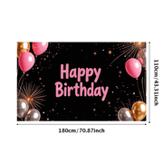 LUUFILx Panda Birthday Backdrop Banner for Kids Party Supplies Happy Birthday Decorations with Balloons and Flowers Party Decor Background Props