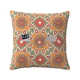 thumbnail image 2 of LNWH Orange Geometric Seamless Flower Throw Pillow Covers, Square Soft Linen Decorative Pillow Cases, 16"x16" Inch, 2 of 8