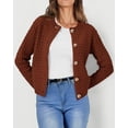 thumbnail image 3 of Cardigan de Punto para Mujer PRETTYGARDEN Caramelo Talle S, 3 of 6