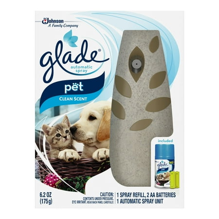 Glade Automatic Spray Air Freshener Starter Kit, Pet Clean Scent, 6.2