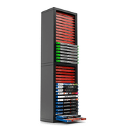 Universal Video Game Storage Tower for PS5, PS4, Nintendo Switch, Xbox Series / One - Black Video Game Holder Organizer Stand with 36 CD Case Storage for Organizing & Displaying