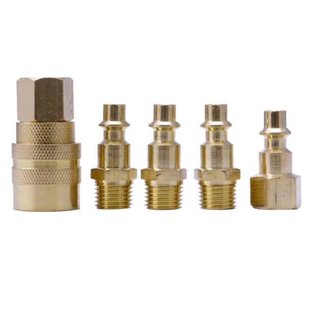 BAMILL 5Pcs 1/4inch NPT Brass Air Couplers Adapter Quick Disconnect Air Hose Fittings